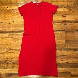 Old Navy Henley Tall Red Maxi Dress